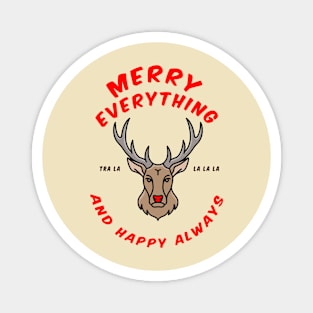 Merry Xmas Christmas Red Nosed Reindeer Magnet